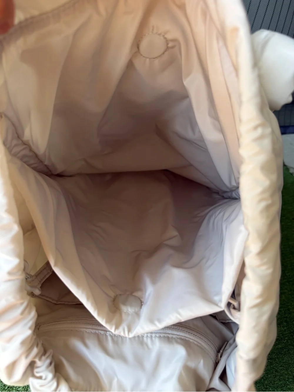 Dagne Dover Kal Puff Drawstring Tote Moonbeam